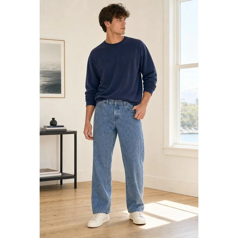Vintage IZOD Jeans Men's 36x32 Light Wash Relaxed Fit Straight Leg Denim Classic